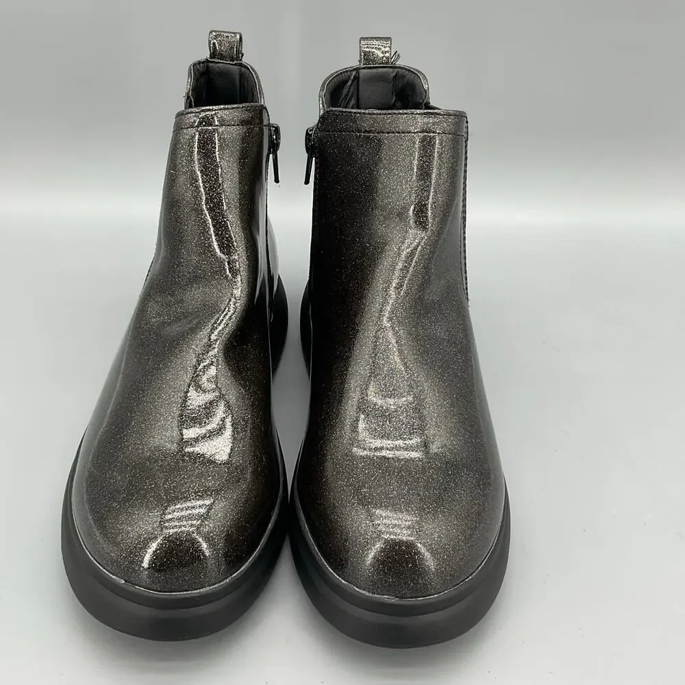 NEW Dolce Vita Girls Glitter Chelsea Boots Black Size 5